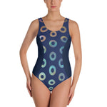 Load image into Gallery viewer, Fishman Blue Space Donuts One-Piece Phish Swimsuit
