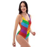 Load image into Gallery viewer, Phish One-Piece Swimsuit Rainbow Stripe Fishman Donut
