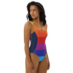 Load image into Gallery viewer, Rainbow Stripe Fishman Donuts One-Piece Phish Swimsuit
