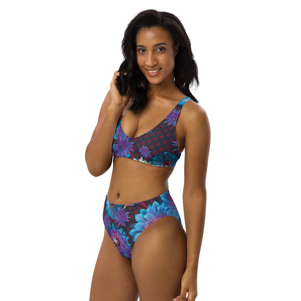 Phish High Waisted Bikini Set, Fishman Floral Donuts Recycled Swimsuit