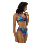 Load image into Gallery viewer, Phish High Waisted Bikini Set, Fishman Floral Donuts Recycled Swimsuit
