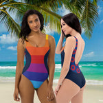 Load image into Gallery viewer, Rainbow Stripe Fishman Donuts One-Piece Phish Swimsuit
