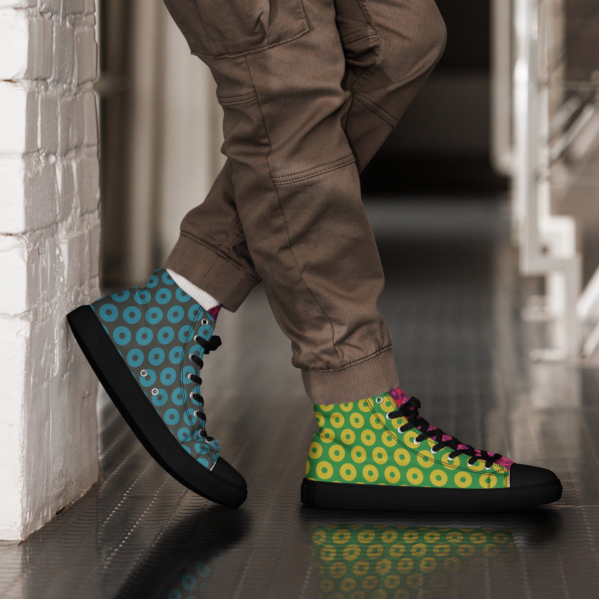 Fishman Donuts Men’s Phish High Top Canvas Shoes