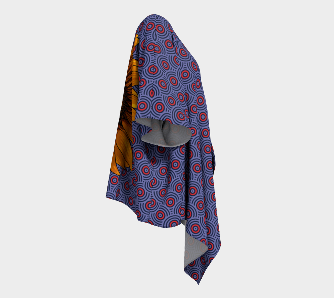 Sunflower swirl draped kimono