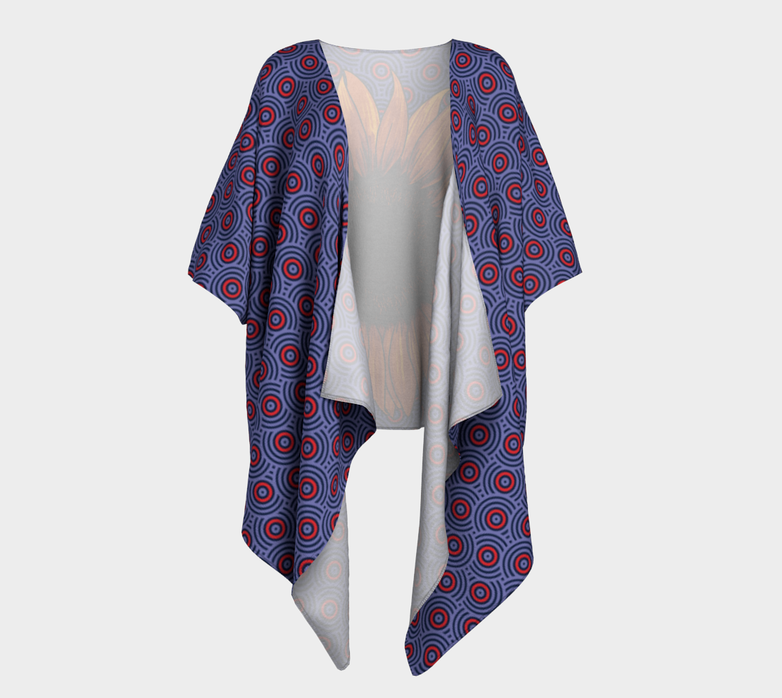 Sunflower swirl draped kimono