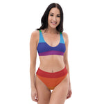 Load image into Gallery viewer, Rainbow Recycled high-waisted bikini Fishman Donuts
