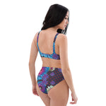 Load image into Gallery viewer, Phish High Waisted Bikini Set, Fishman Floral Donuts Recycled Swimsuit
