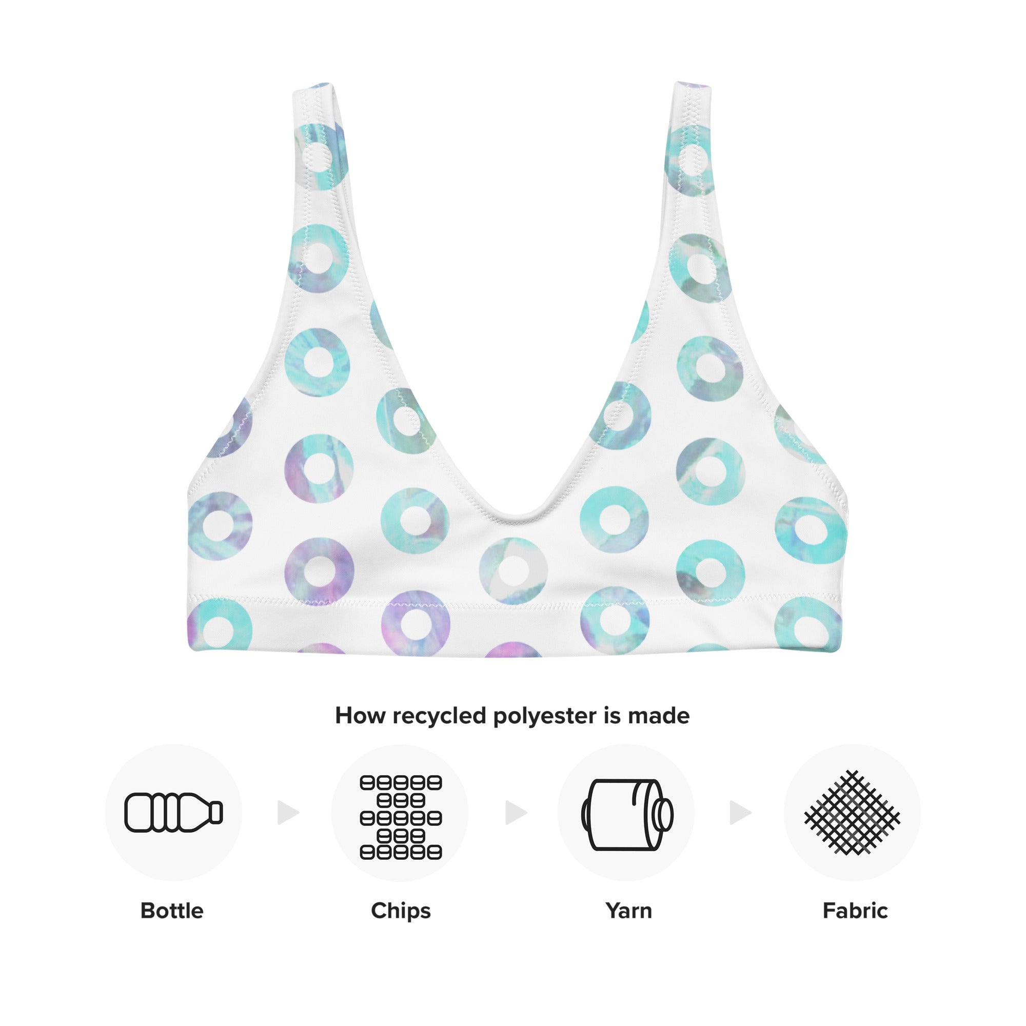 Phish Bikini Kasvot Vaxt Recyled Padded Fishman Donuts Bikini Top