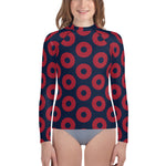 Load image into Gallery viewer, Phish Teen and Preteen Rash Guard Fishman Donuts
