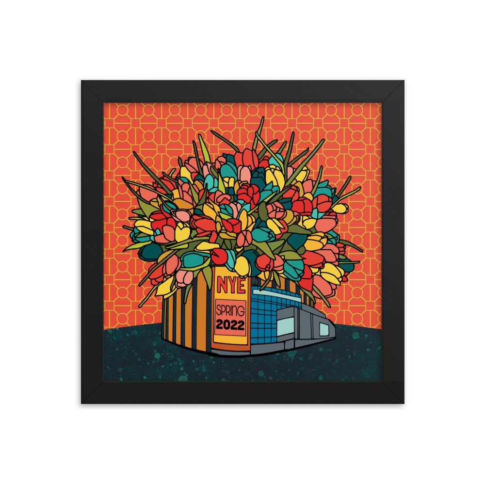YEMSG Tulips Spring New Years Framed Poster