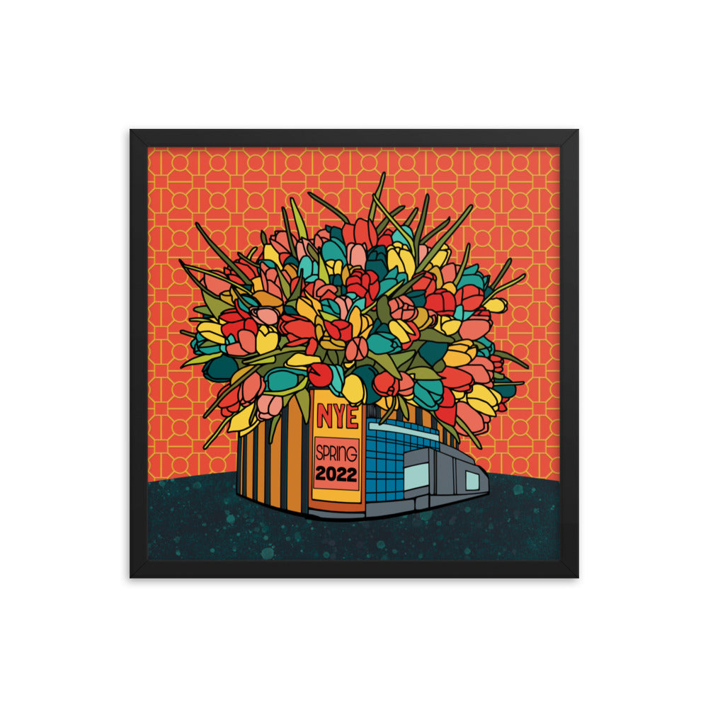 YEMSG Tulips Spring New Years Framed Poster