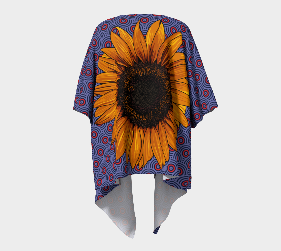 Sunflower swirl draped kimono