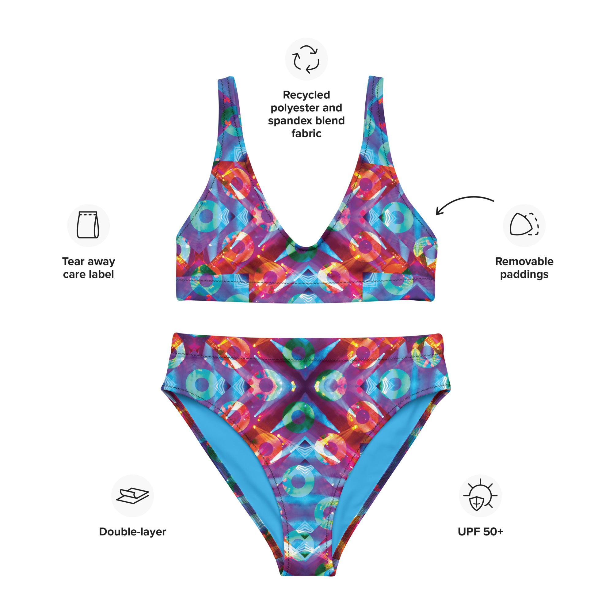 Fishman Kuroda Kaleidoscope Donuts Phish Recycled High-Waisted Bikini