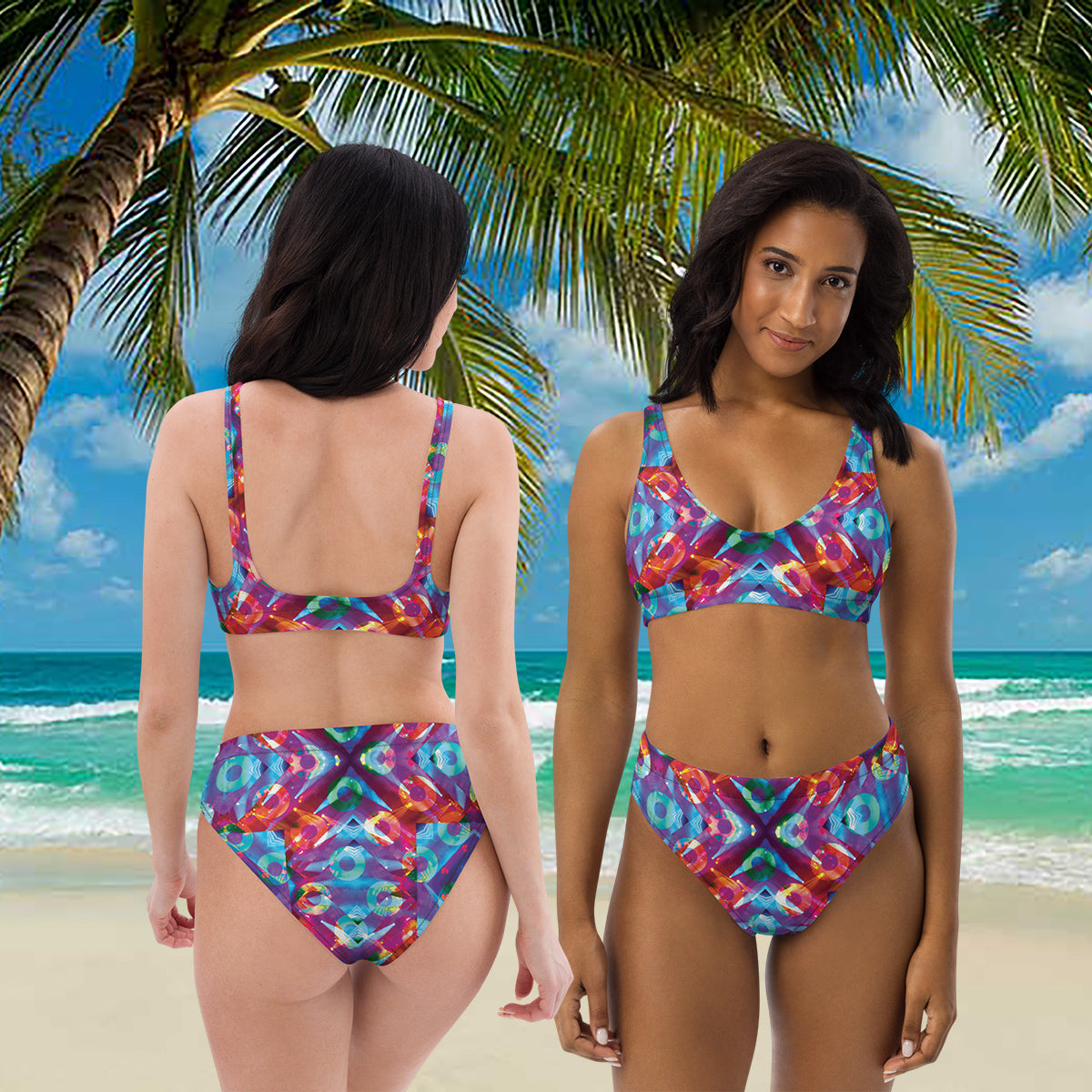 Fishman Kuroda Kaleidoscope Donuts Phish Recycled High-Waisted Bikini