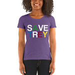 Load image into Gallery viewer, Save Trey Rescue Squad Ladies' short sleeve t-shirt. Phish Tour
