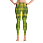 Load image into Gallery viewer, OgVanlife Westy Lovers Vintage Style Green Plaid Yoga Pants
