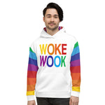 Load image into Gallery viewer, Woke Wook Rainbow Sleeve Unisex Hoodie
