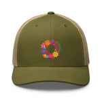Load image into Gallery viewer, Fishman Flower Pop Donuts Phish Trucker Cap

