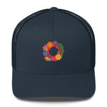 Load image into Gallery viewer, Fishman Flower Pop Donuts Phish Trucker Cap
