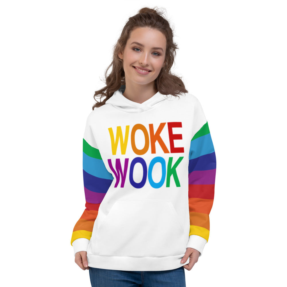 Woke Wook Rainbow Sleeve Unisex Hoodie