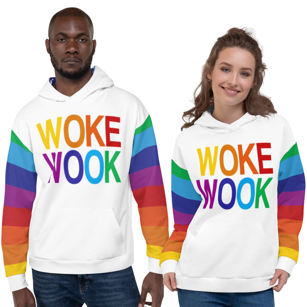 Woke Wook Rainbow Sleeve Unisex Hoodie